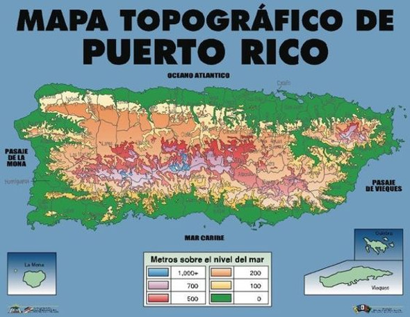 CARTEL MAPA TOPOGRAFICO DE PR