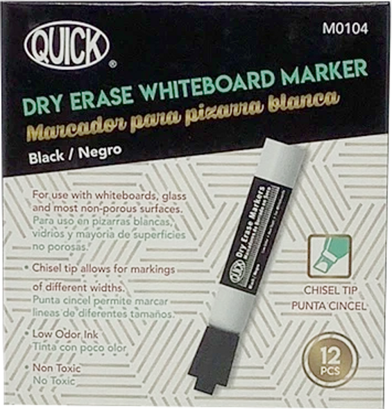 WHITEBOARD MARKER BLACK 12 PC