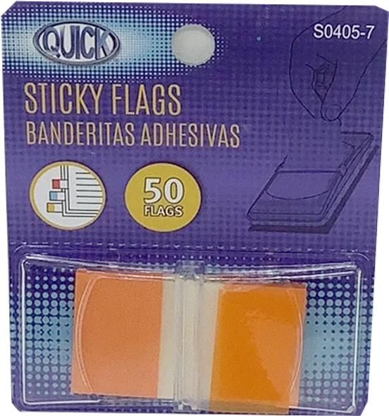 STICKY FLAGS ORANGE 50PK