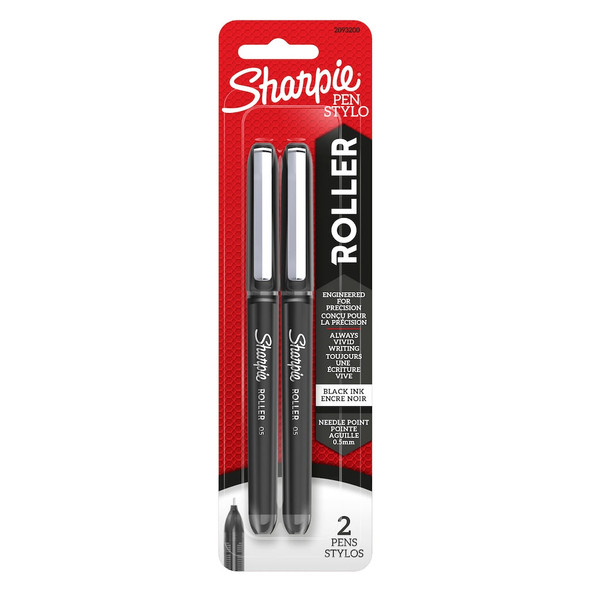 SHARPIE 0.5MM ROLLER 2CT BLACK