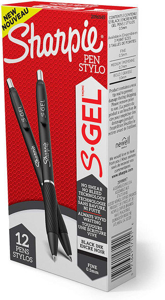 SHARPIE S.GEL 0.5MM 12CT BLACK