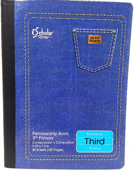 LIBRETA MERICAN DENIM CALIGRAFIA 3RD AZUL 160 PG