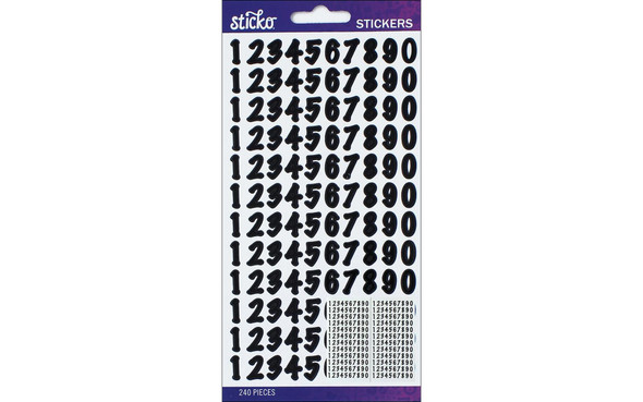 STICKER NUMBERS VARSITY SMALL BLACK 216 PCS