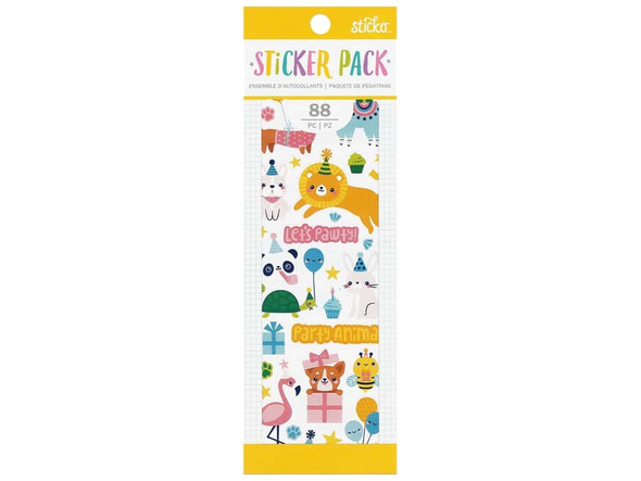 PARTY ANIMAL STICKER PACK 88 PCS