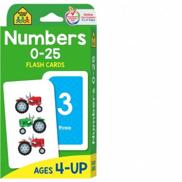 NUMBERS 0-25 FLASH CARDS