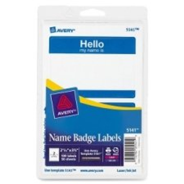 NAME BADGE LABELS BLUE BORDER 2-1/3" X 3-3/8"