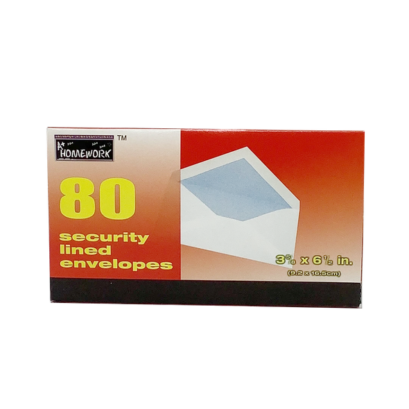 6-3/4" SECURITY GUM SEAL ENVELOPE 80 PC