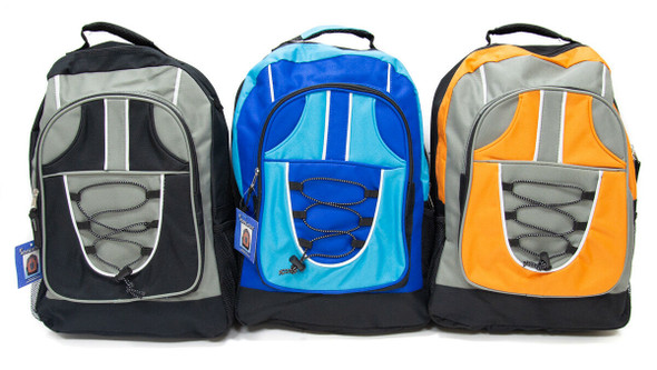 BACKPACK 17" BLACK, BLUE, ORANGE