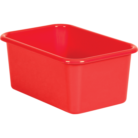 RED SMALL PLASTIC STORAGE BIN