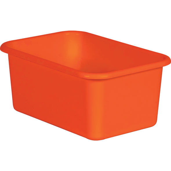 ORANGE SMALL PLASTIC STORAGE BIN