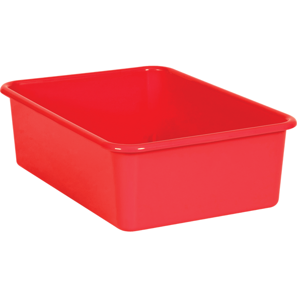 RED LARGE PLASTIC STORAGE BIN