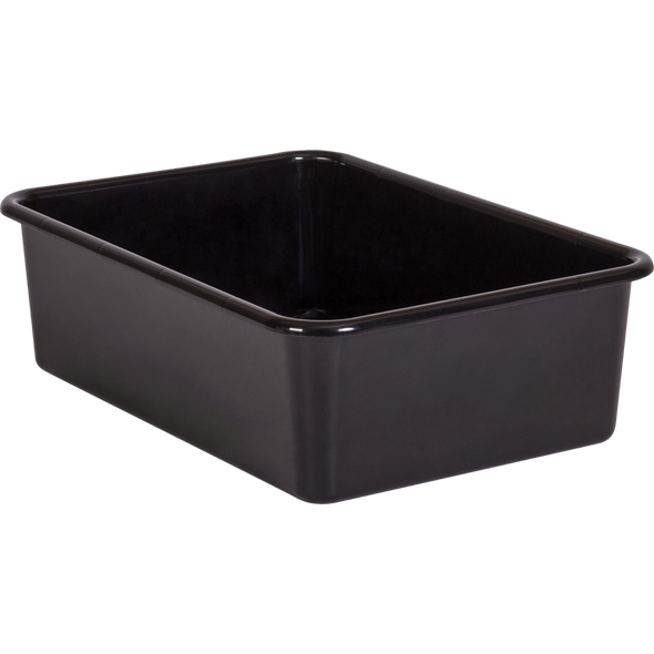 BLACK LARGE PLASTIC STORAGE BIN