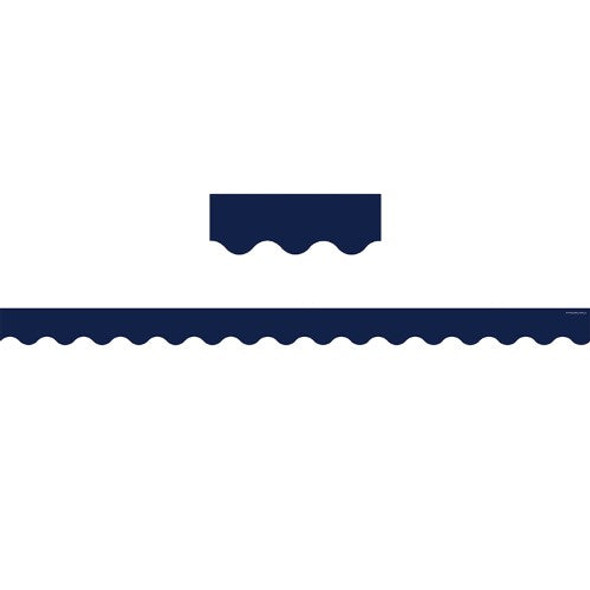 NAVY SCALLOPED BORDER