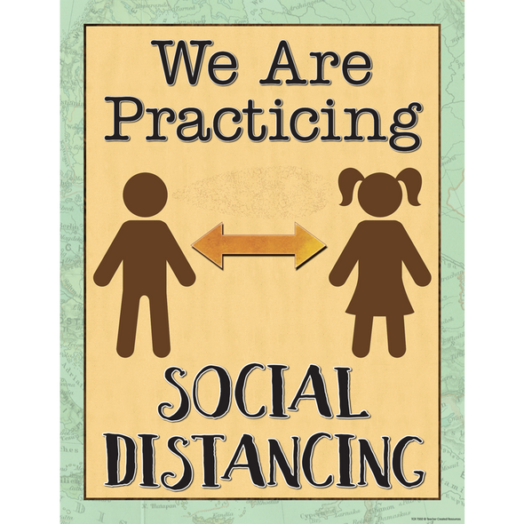 WE ARE PRACTICING SOCIAL DISTANCING CHART