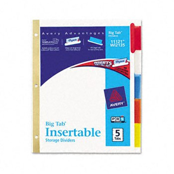 BIG TAB INSERTABLE DIVIDER 5 TAB MULTICOLOR