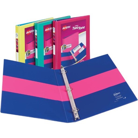 TWO-TONE DURABLE VIEW BINDER 1/2" ASSORTED COLORS