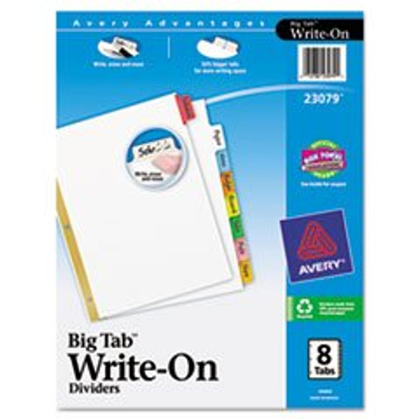 BIG TAB WRITE & ERASE DIVIDER MULTICOLOR 8 TAB