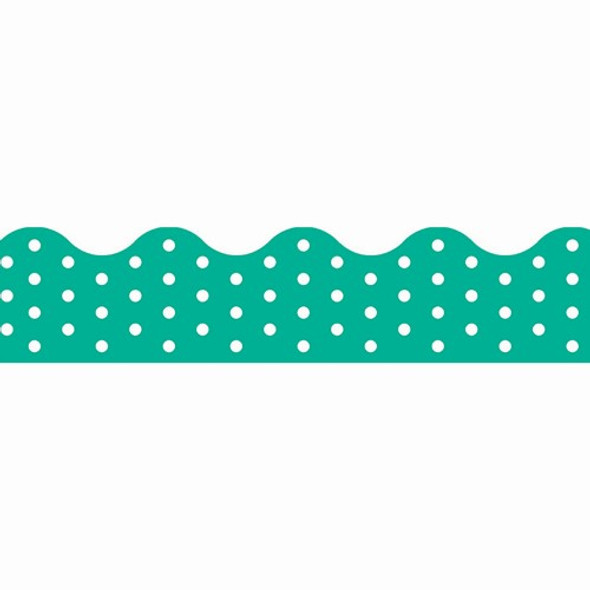 BORDER POLKA DOTS TEAL