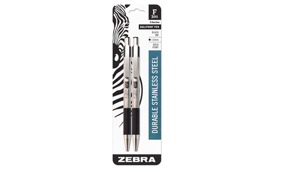 F-301 BALL POINT PEN 2 PK BLACK