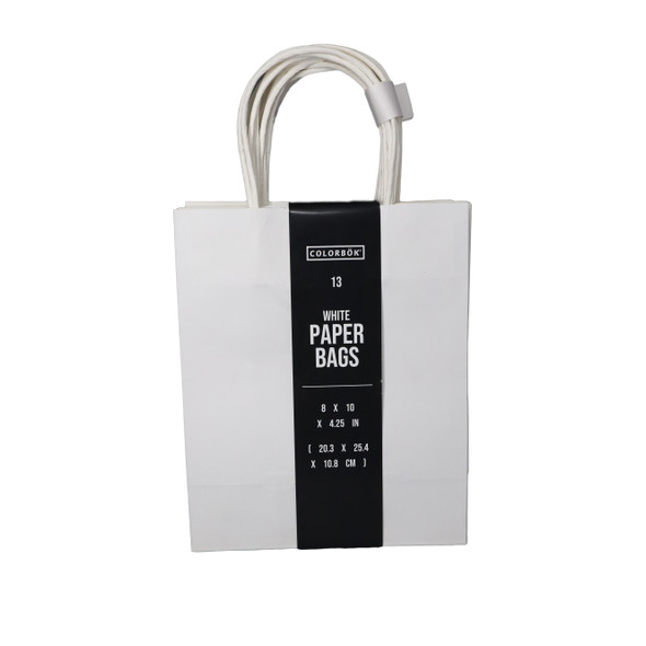 GIFT BAG PAPER WHITE WITH HANDLE LARGE