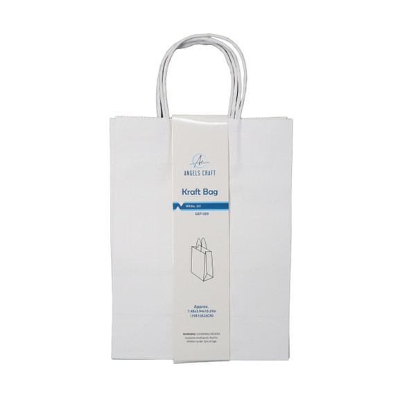 Kraft Bag-White 2CT 7.48x3.94x10.24in