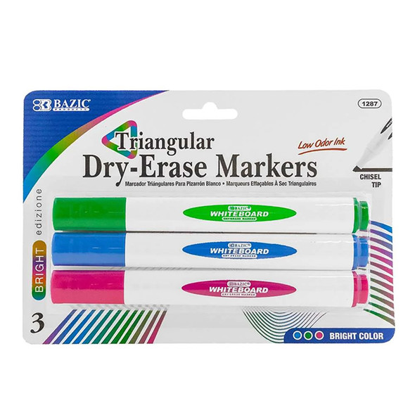 Bright Colors Chisel Tip Triangle Dry-Erase Marker