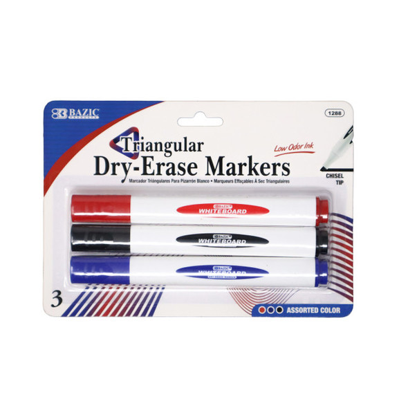 Assorted Colors Chisel Tip Triangle Dry-Erase Mark