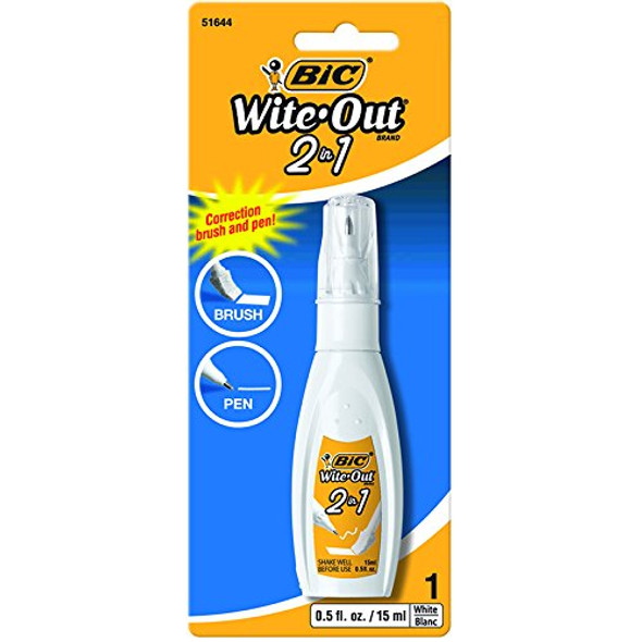 WITE-OUT 2-IN-1 CORRECTION FLUID WHITE