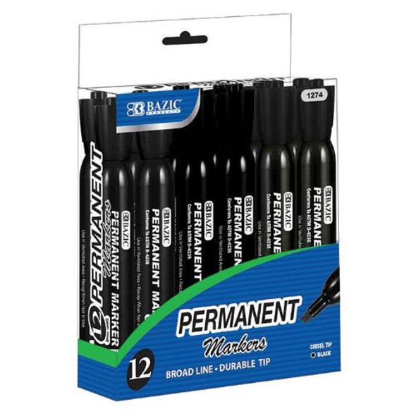 BLACK CHISEL PERMANENT MARKER PQ.12