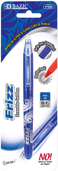 FRIZZ ERASABLE GEL PENS MEDIUM BLUE