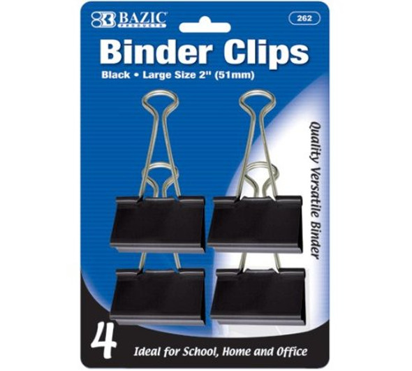 BINDER CLIPS LARGE 2" BLACK PQ.4