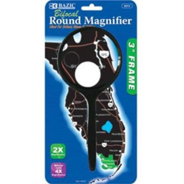 ROUND 2X HANDHELD MAGNIFIER & 4X BIFOCAL INSET 3"