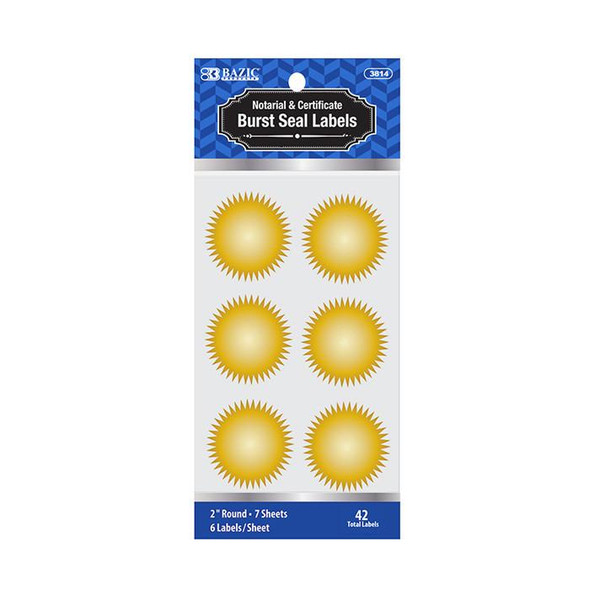 GOLD FOIL NOTARY CERTIFICATE SEAL LABELS