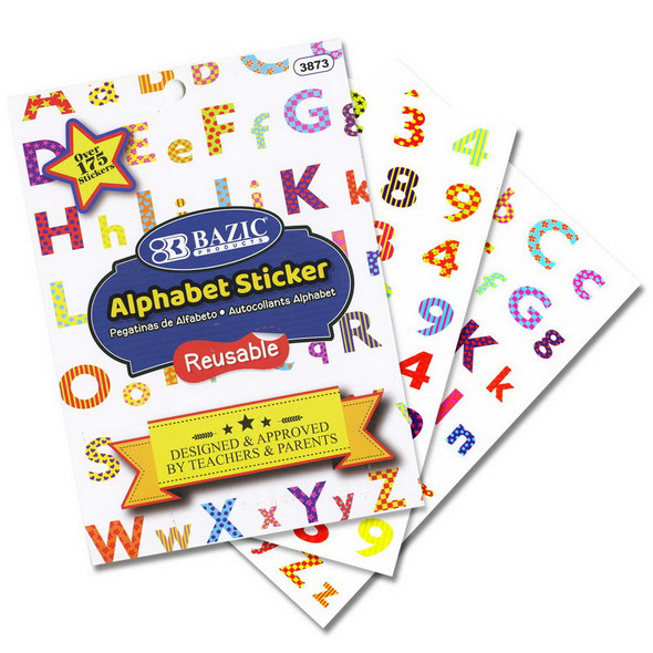 ALPHABET PLASTIC STICKER BOOK 175 PC