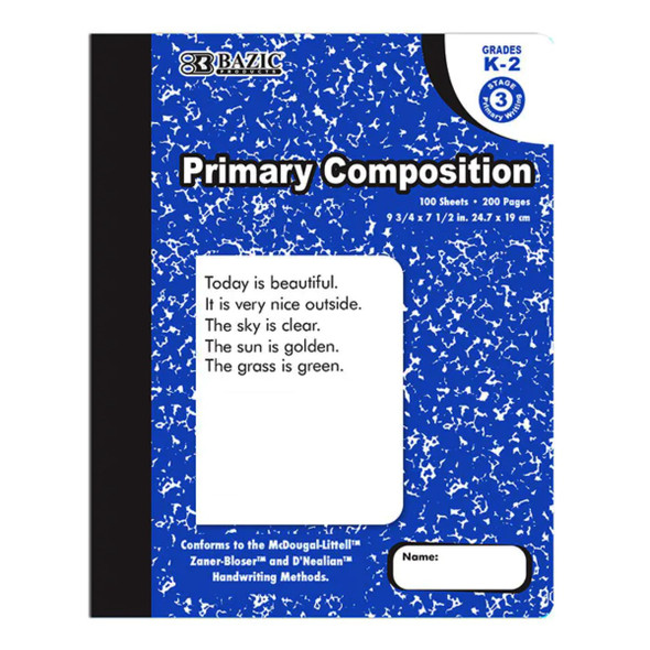 COMPOSITION BOOK PRIMARY MARBLE