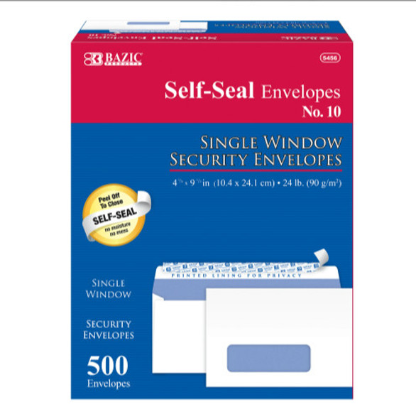 H10 SEAL WHITE SINGLE WINDOW ENVELOPE CJ. 500