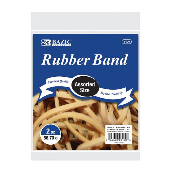 RUBBER BANDS ASSORTED SIZE 2OZ