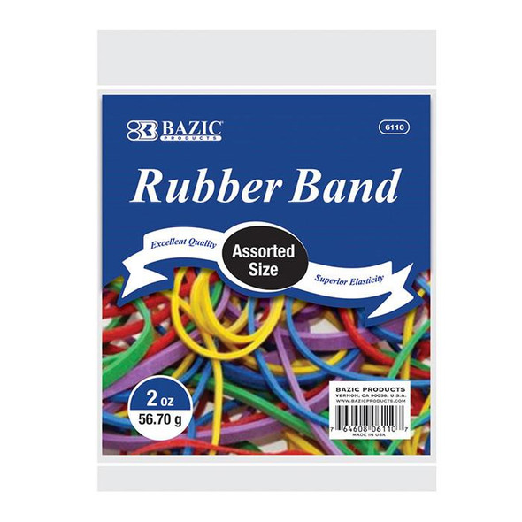 RUBBER BANDS ASSORTED COLOR AND SIZE 2OZ