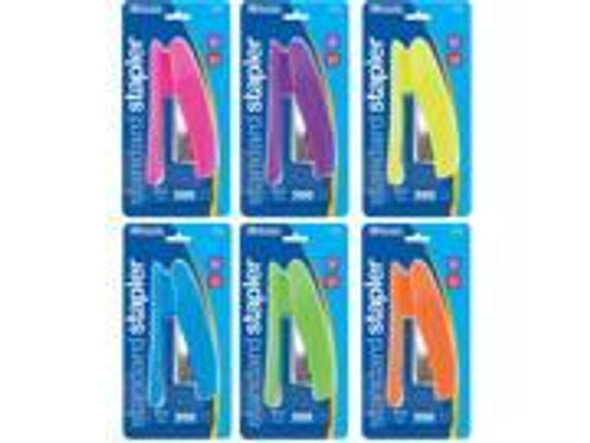 BRIGHT COLOR STANDARD (26/6) STAPLER W/500 STAPLES