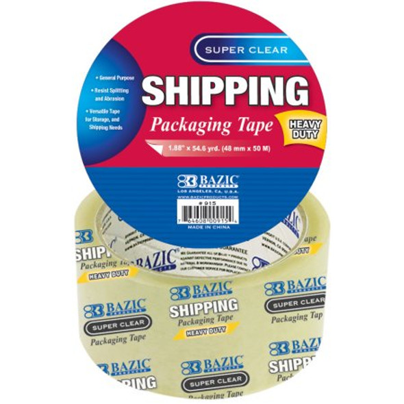 SHIPPING PACKING TAPE HD CLEAR 1.88" X 54.6 YARDS