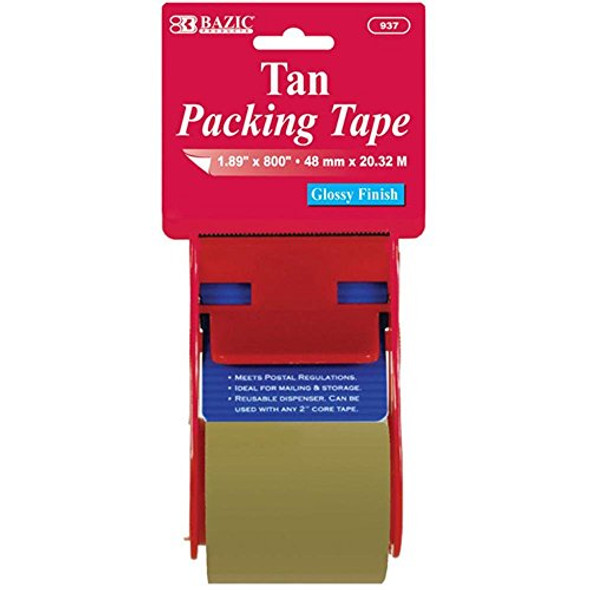 TAN PACKING TAPE 1.88" X 800" W/ DISPENSER