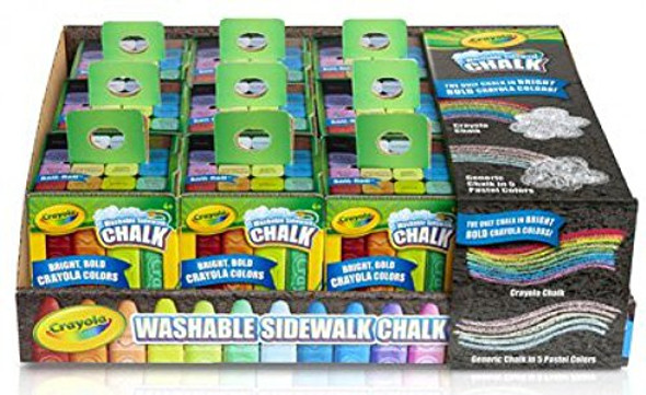 WASHABLE SIDEWALK CHALK ASSORTED COLORS PQ.16