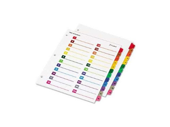 PRINTABLE INDEX DIVIDERS 24 TAB MULTICOLOR