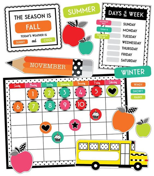 BLACK WHITE & STYLISH BRIGHTS CALENDAR BULLETIN