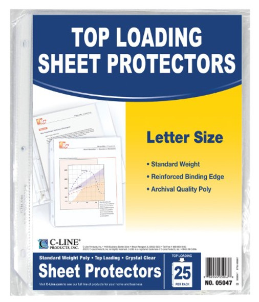 STANDARD WEIGHT POLY SHEET PROTECTORS CLEAR PQ.25