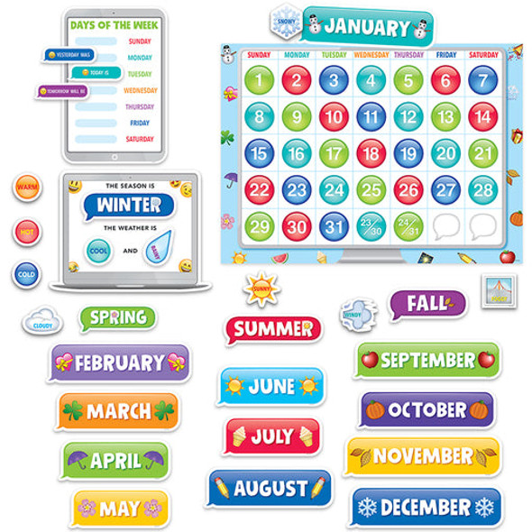 EMOJI FUN CALENDAR SET BULLETIN BOARD