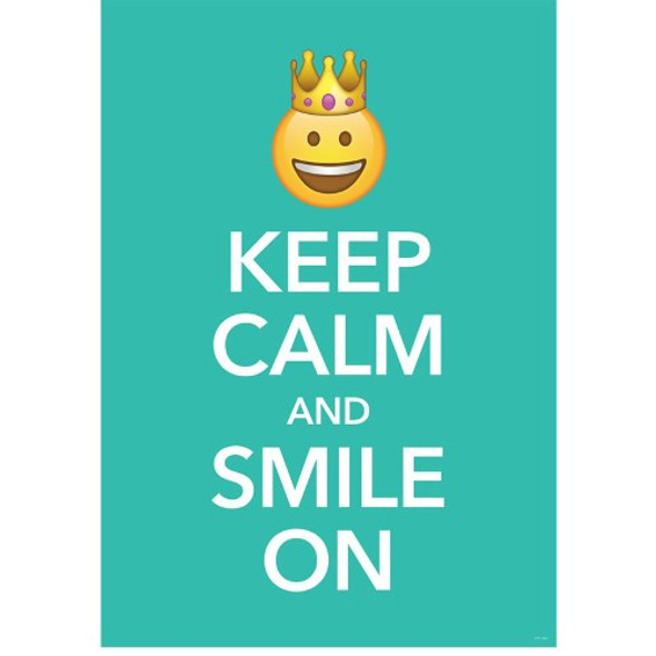 KEEP CALM AND SMILE ON EMOJI FUN INSPIRE POSTER
