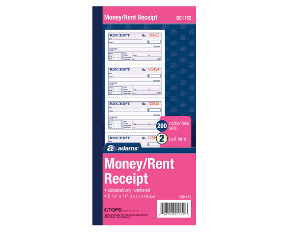 MONEY/RENT RECEIPT 2 PT CBLS