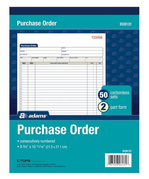 PURCHASE ORDER NCR 2PT 8" X 10"