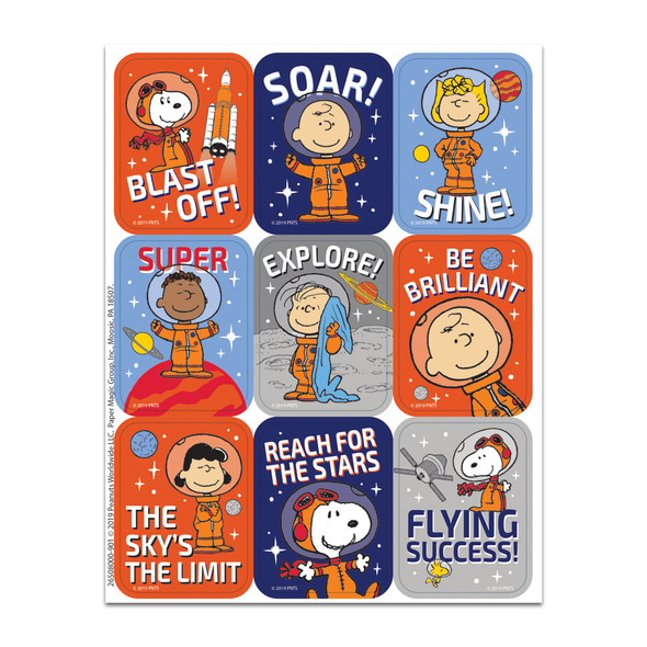 PEANUTS NASA GIANT STICKERS  36PK